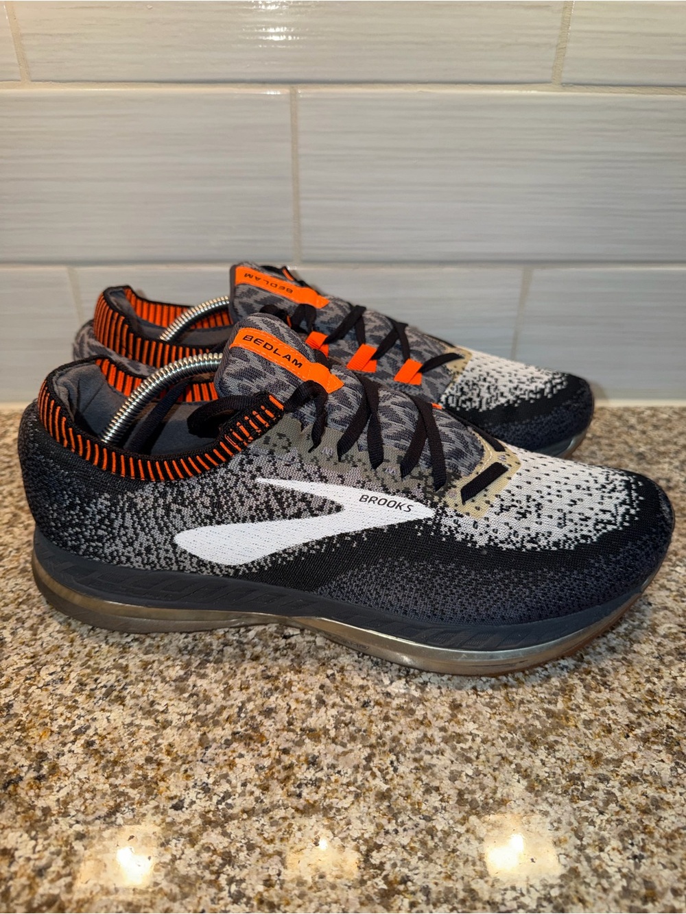 Brooks Men’s Bedlam Knit Running Shoes - Black/Gray/Orange